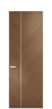 Дверь межкомнатная Юнит Слот 10-111 Цвет Дуб Темный Покрытие ШПОН Дуб Наличник Скрытый короб золото Цена 63829
